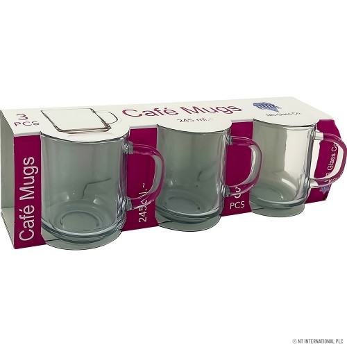 3pc Coffee Mug 245ml - Café