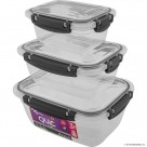 RECTANGLE LEAKPROOF 3 PCS STORAGE BOX SET  (4