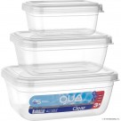 3pcs Qua Clear Rectangle Storage Box (400-800