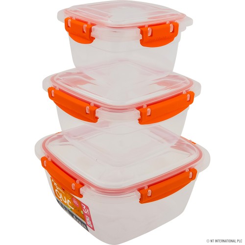 SQUARE LEAKPROOF 3 PCS STORAGE BOX SET (500-9