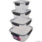 SQUARE LEAKPROOF 4 PCS STORAGE BOX SET (500-9
