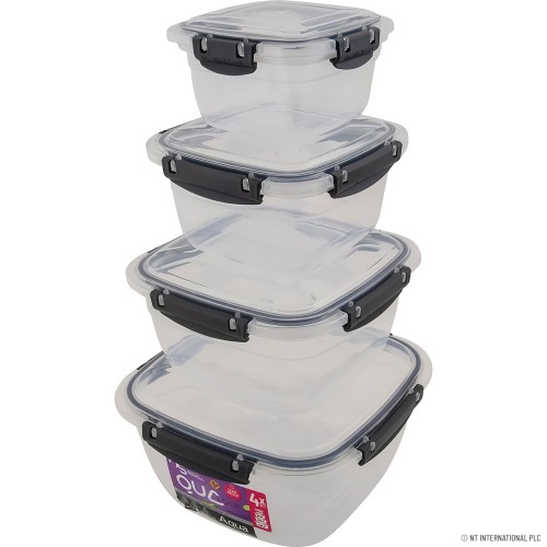 SQUARE LEAKPROOF 4 PCS STORAGE BOX SET (500-9