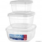 QUA CLEAR SQUARE 3 PCS STORAGE BOX SET (500-9