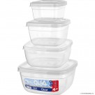 QUA CLEAR SQUARE 4 PCS STORAGE BOX SET (500-9