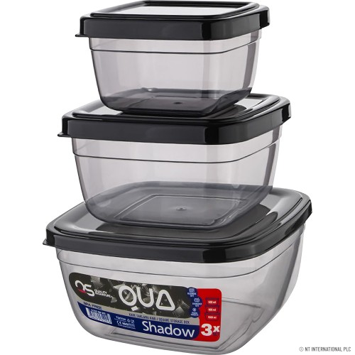 QUA SHADOW SQUARE 3 PCS STORAGE BOX SET (500-