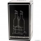 2 Pcs Green Oil Bottle with Metal Stand