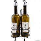 2 Pcs Green Oil Bottle with Metal Stand