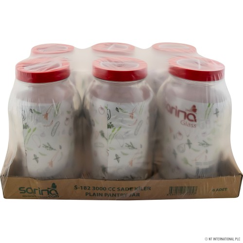 Plain Pantry Jar 3000cc Red Tap