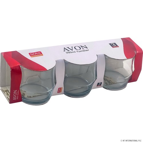 3pc Glass Tumbler - Avon 350ml